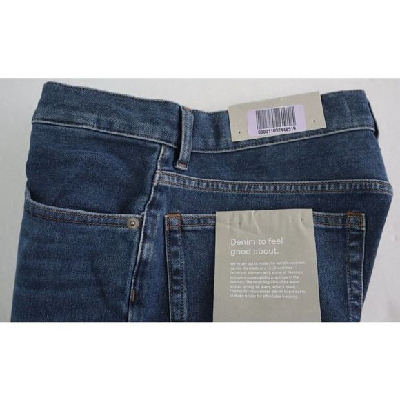 Everlane Uniform Men's Sz 31x28 Dark Blue Mid Rise Skinny Straight Jeans $98+ - Picture 7 of 9